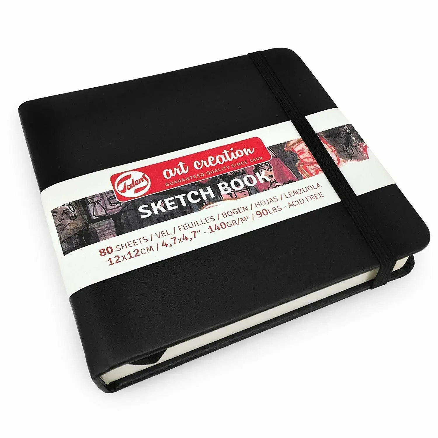 Este prevăzut cu elastic pentru închidere și cu semn de carte textil, ușor de transportat și protejat.