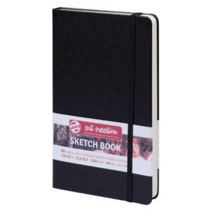 Caiet de Schițe Art Creation Sketchbook Black 13x21cm pentru școală, desen, pictură, hobby și proiecte creative.