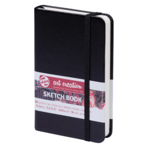 Caiet de Schițe Art Creation Sketchbook Black 9x14cm pentru școală, desen, pictură, hobby și proiecte creative.