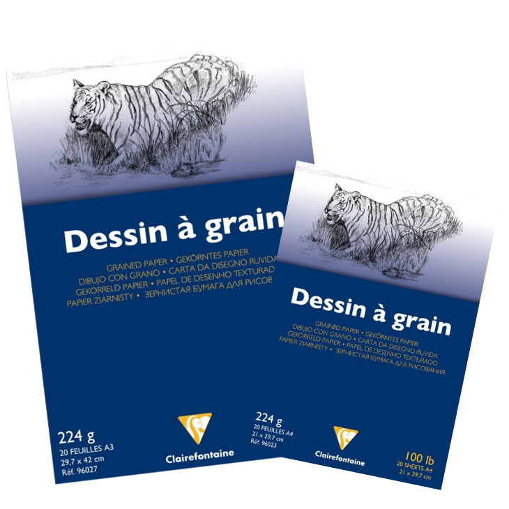 Bloc desen 224g 20 foi Dessin a grain Clairefontaine pentru școală, desen, pictură, hobby și proiecte creative.