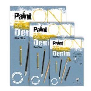 Bloc desen 250g 15 foi Paint'ON Denim Clairefontaine