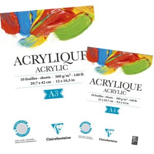Bloc desen pentru acrilice 360g 10 foi Clairefontaine