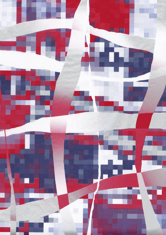 Hartie Abstract blue red Decopatch 30X40cm