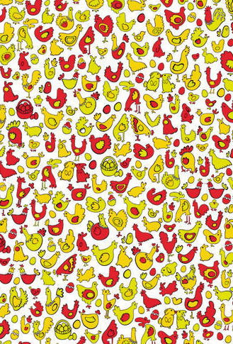 Hartie Doodle chicken Decopatch 30X40cm