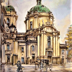 Carton panzat predesenat Rosa Gallery 30x40cm „Lviv 2” pentru pictură în acrilic, ulei și tehnici mixte.