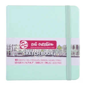 Caiet de Schițe Art Creation Sketchbook Fresh Mint 12x12cm pentru școală, desen, pictură, hobby și proiecte creative.