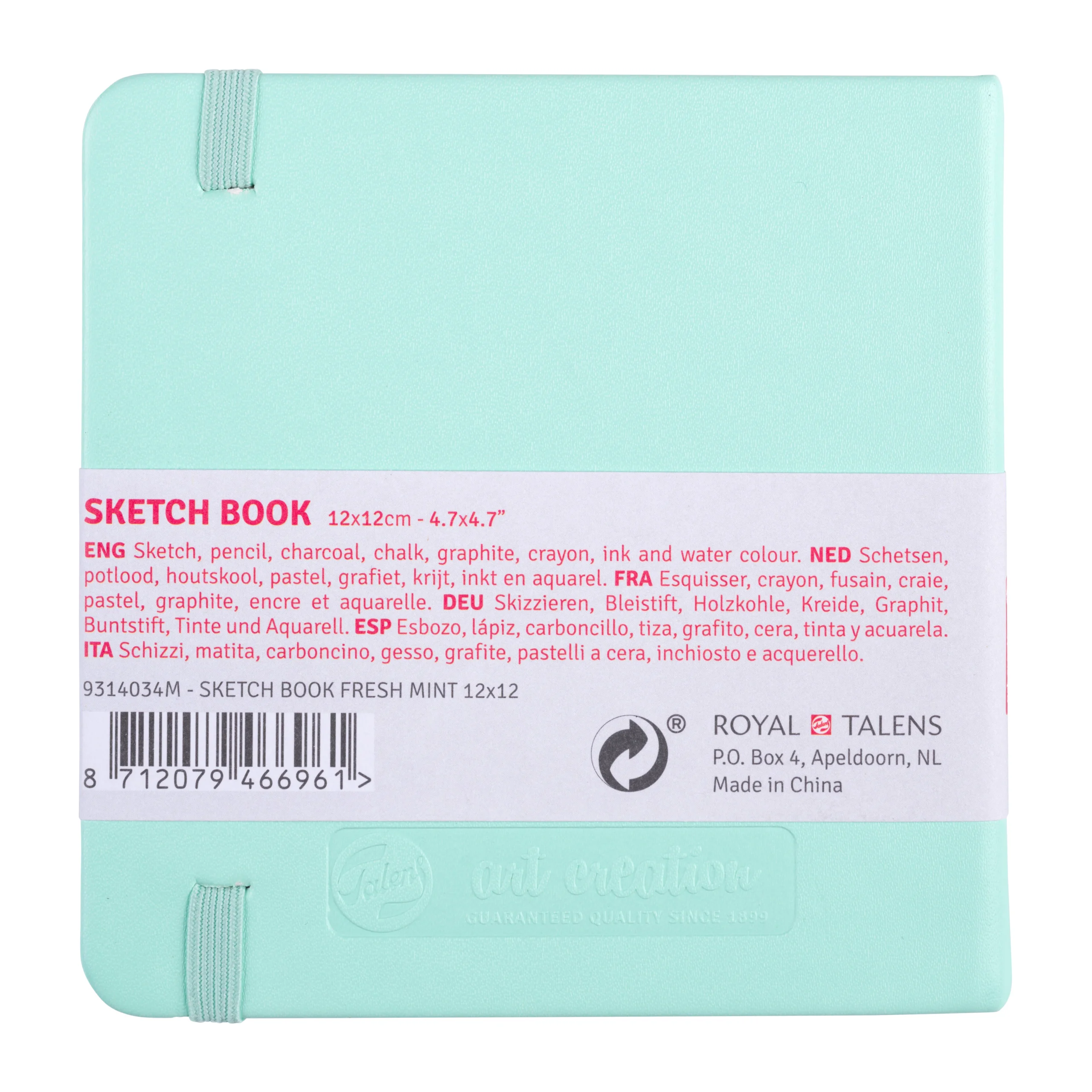Spatele Caietului de Schițe Art Creation Sketchbook Fresh Mint 12x12cm