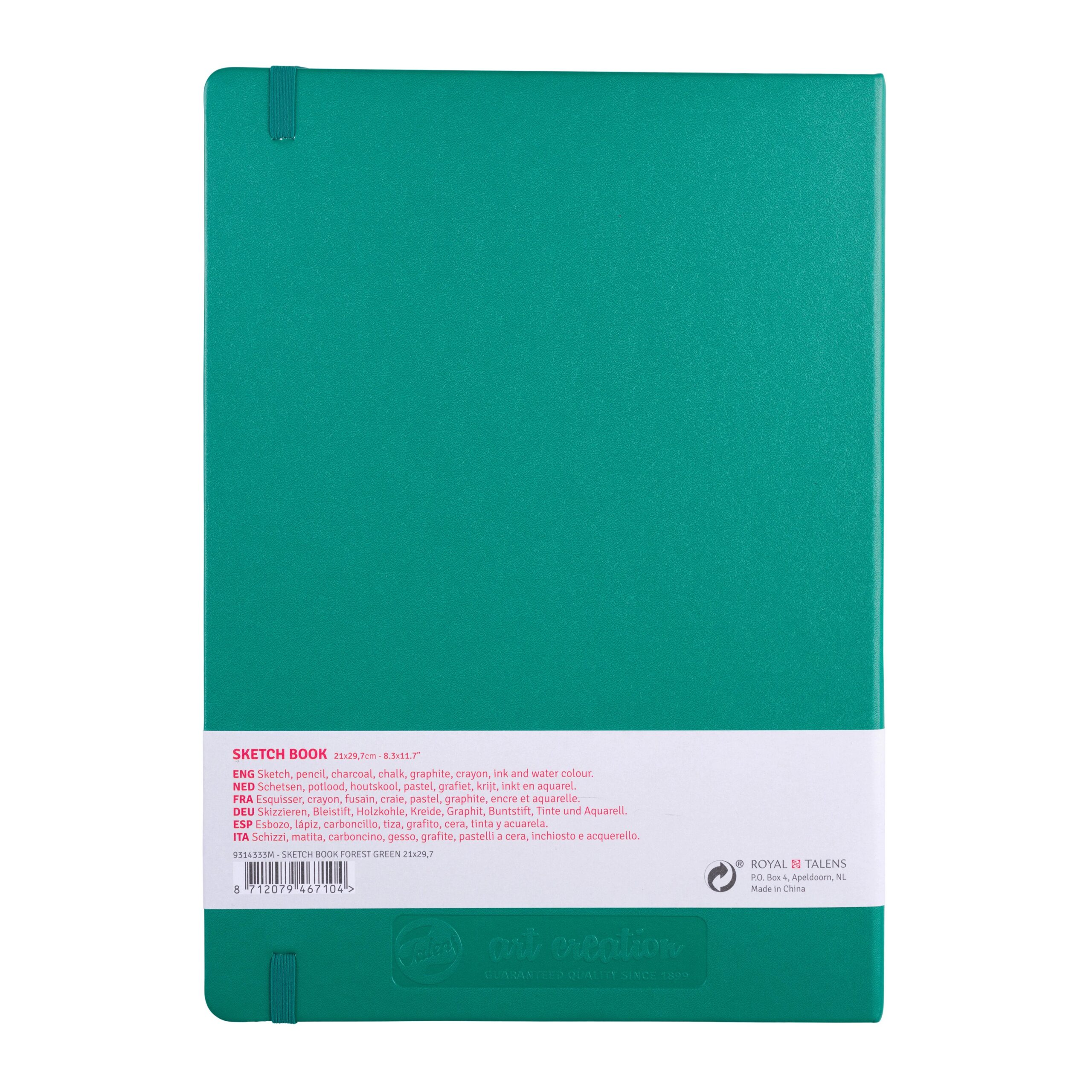 Spatele Caietului de Schițe Art Creation Sketchbook Forest Green 21x29.7cm