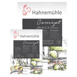 Hahnemuhle Concept bloc desen 20 coli 220gr pentru școală, desen, pictură, hobby și proiecte creative.
