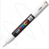 Marker cu vopsea acrilica – varf fin rotund 0.7mm PC 1M Uni Posca White pentru desen, scriere, colorare și proiecte creative.