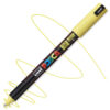 Marker cu vopsea acrilica – varf fin metalic 0.7mm PC 1MR Uni Posca Yellow pentru desen, scriere, colorare și proiecte creative.