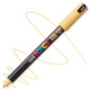Marker cu vopsea acrilica – varf fin metalic 0.7mm PC 1MR Uni Posca Apricot pentru desen, scriere, colorare și proiecte creative.