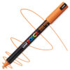 Marker cu vopsea acrilica – varf fin metalic 0.7mm PC 1MR Uni Posca Orange pentru desen, scriere, colorare și proiecte creative.