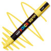 Marker cu vopsea acrilica – varf rotund 1.8 2.5mm PC 5M Uni Posca Yellow pentru desen, scriere, colorare și proiecte creative.