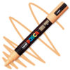 Marker cu vopsea acrilica – varf rotund 1.8 2.5mm PC 5M Uni Posca Light Orange pentru desen, scriere, colorare și proiecte creative.