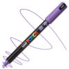 Marker cu vopsea acrilica – varf fin metalic 0.7mm PC 1MR Uni Posca Violet pentru desen, scriere, colorare și proiecte creative.