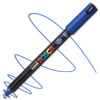 Marker cu vopsea acrilica – varf fin metalic 0.7mm PC 1MR Uni Posca Blue pentru desen, scriere, colorare și proiecte creative.