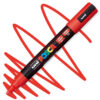 Marker cu vopsea acrilica – varf rotund 1.8 2.5mm PC 5M Uni Posca Red pentru desen, scriere, colorare și proiecte creative.
