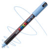 Marker cu vopsea acrilica – varf fin metalic 0.7mm PC 1MR Uni Posca Glacier Blue pentru desen, scriere, colorare și proiecte creative.