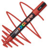 Marker cu vopsea acrilica – varf rotund 1.8 2.5mm PC 5M Uni Posca Ruby Red pentru desen, scriere, colorare și proiecte creative.