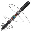 Marker cu vopsea acrilica – varf fin metalic 0.7mm PC 1MR Uni Posca Black pentru desen, scriere, colorare și proiecte creative.