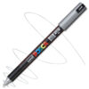 Marker cu vopsea acrilica – varf fin metalic 0.7mm PC 1MR Uni Posca Silver pentru desen, scriere, colorare și proiecte creative.