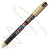 Marker cu vopsea acrilica – varf fin metalic 0.7mm PC 1MR Uni Posca Gold pentru desen, scriere, colorare și proiecte creative.