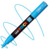 Marker cu vopsea acrilica – varf fin rotund 0.7mm PC 1M Uni Posca Light Blue pentru desen, scriere, colorare și proiecte creative.