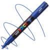 Marker cu vopsea acrilica – varf fin rotund 0.7mm PC 1M Uni Posca Blue pentru desen, scriere, colorare și proiecte creative.