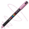 Marker cu vopsea acrilica – varf fin metalic 0.7mm PC 1MR Uni Posca Metallic Pink pentru desen, scriere, colorare și proiecte creative.