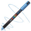 Marker cu vopsea acrilica – varf fin metalic 0.7mm PC 1MR Uni Posca Metallic Blue pentru desen, scriere, colorare și proiecte creative.