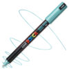 Marker cu vopsea acrilica – varf fin metalic 0.7mm PC 1MR Uni Posca Metallic Green pentru desen, scriere, colorare și proiecte creative.