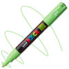 Marker cu vopsea acrilica – varf fin rotund 0.7mm PC 1M Uni Posca Apple Green pentru desen, scriere, colorare și proiecte creative.