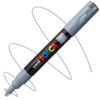 Marker cu vopsea acrilica – varf fin rotund 0.7mm PC 1M Uni Posca Grey pentru desen, scriere, colorare și proiecte creative.