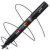 Marker cu vopsea acrilica – varf fin rotund 0.7mm PC 1M Uni Posca Black pentru desen, scriere, colorare și proiecte creative.
