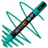Marker cu vopsea acrilica – varf rotund 1.8 2.5mm PC 5M Uni Posca Emerald Green pentru desen, scriere, colorare și proiecte creative.