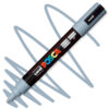 Marker cu vopsea acrilica – varf rotund 1.8 2.5mm PC 5M Uni Posca Grey pentru desen, scriere, colorare și proiecte creative.