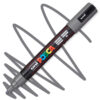 Marker cu vopsea acrilica – varf rotund 1.8 2.5mm PC 5M Uni Posca Deep Grey pentru desen, scriere, colorare și proiecte creative.