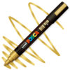Marker cu vopsea acrilica – varf rotund 1.8 2.5mm PC 5M Uni Posca Gold pentru desen, scriere, colorare și proiecte creative.