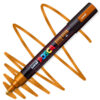Marker cu vopsea acrilica – varf rotund 1.8 2.5mm PC 5M Uni Posca Bronze pentru desen, scriere, colorare și proiecte creative.