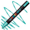 Marker cu vopsea acrilica – varf rotund 1.8 2.5mm PC 5M Uni Posca Metallic Green pentru desen, scriere, colorare și proiecte creative.