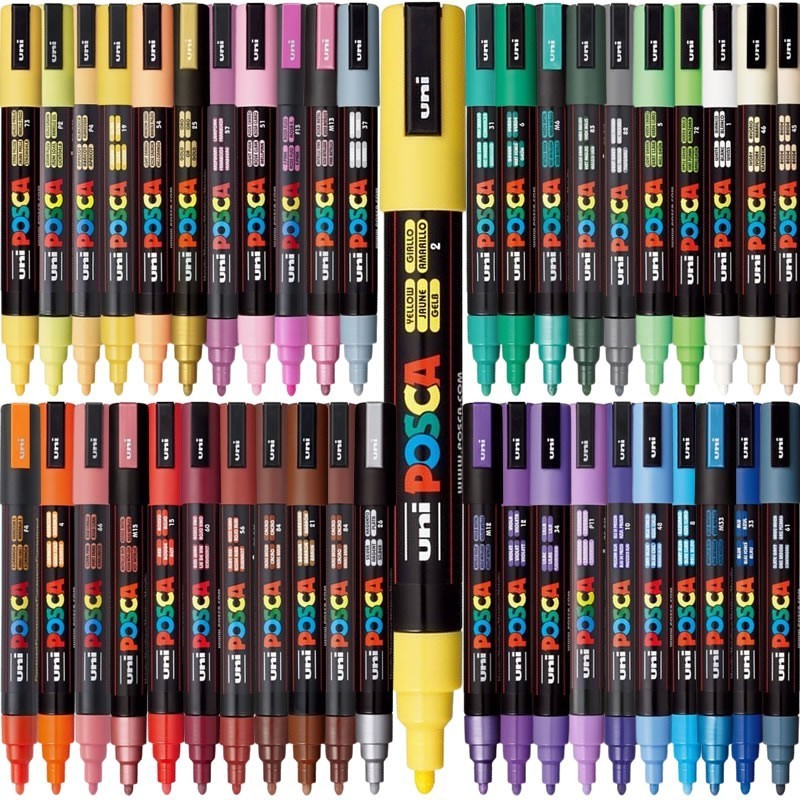 Marker cu vopsea acrilica – varf rotund 1.8 2.5mm PC 5M Uni Posca pentru desen, scriere, colorare și proiecte creative.