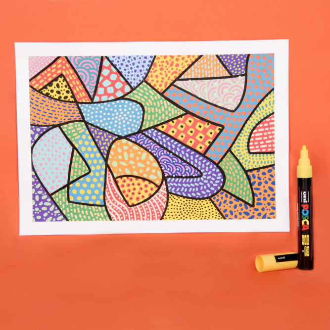 Marker cu vopsea acrilica – varf rotund 1.8 2.5mm PC 5M Uni Posca pentru desen, scriere, colorare și proiecte creative.
