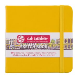 Caiet de Schițe Art Creation Sketchbook Golden Yellow 12x12cm pentru școală, desen, pictură, hobby și proiecte creative.