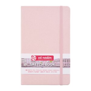 Caiet de Schițe Art Creation Sketchbook Pastel Pink 13x21cm pentru școală, desen, pictură, hobby și proiecte creative.