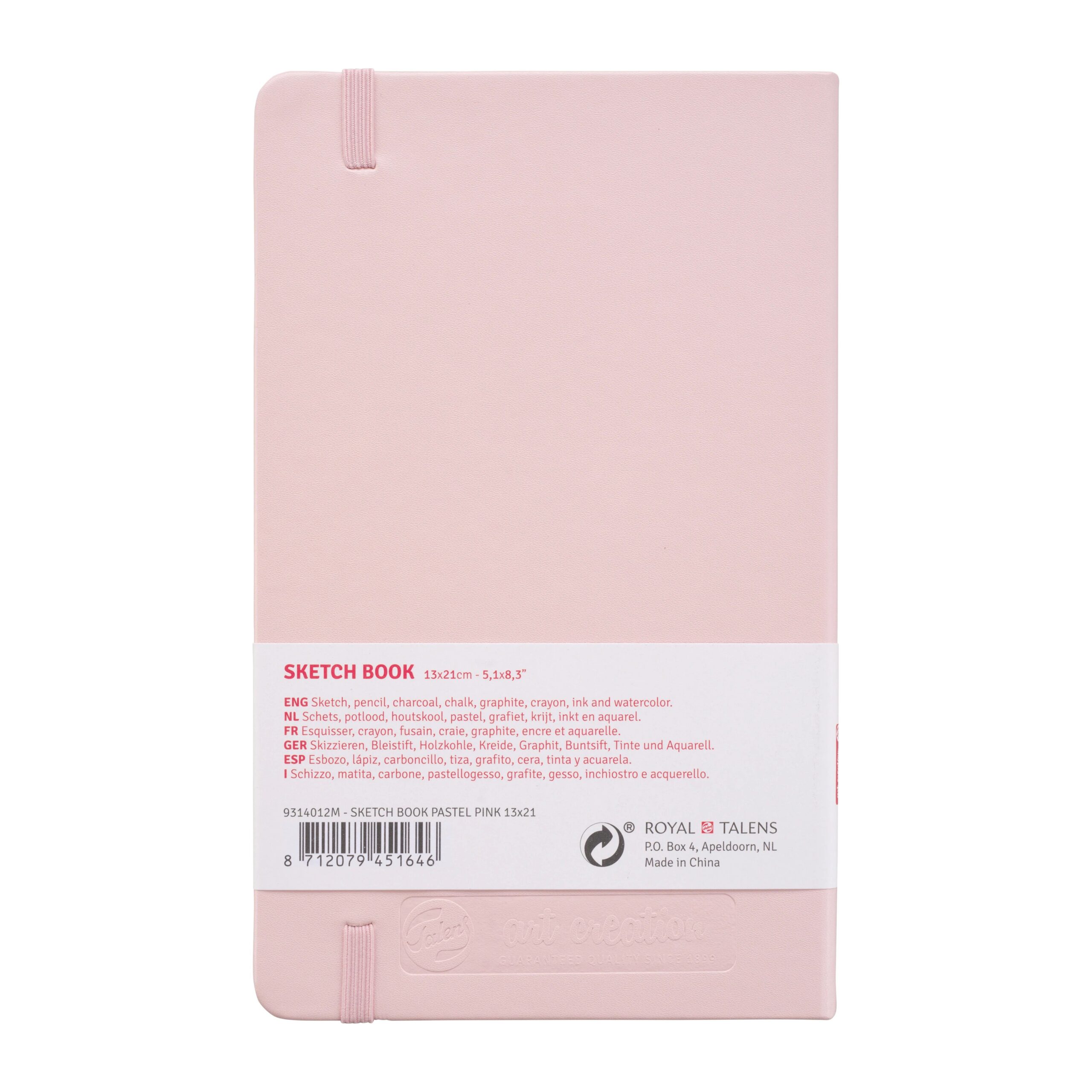 Spatele Caietului de Schițe Art Creation Sketchbook Pastel Pink 13x21cm