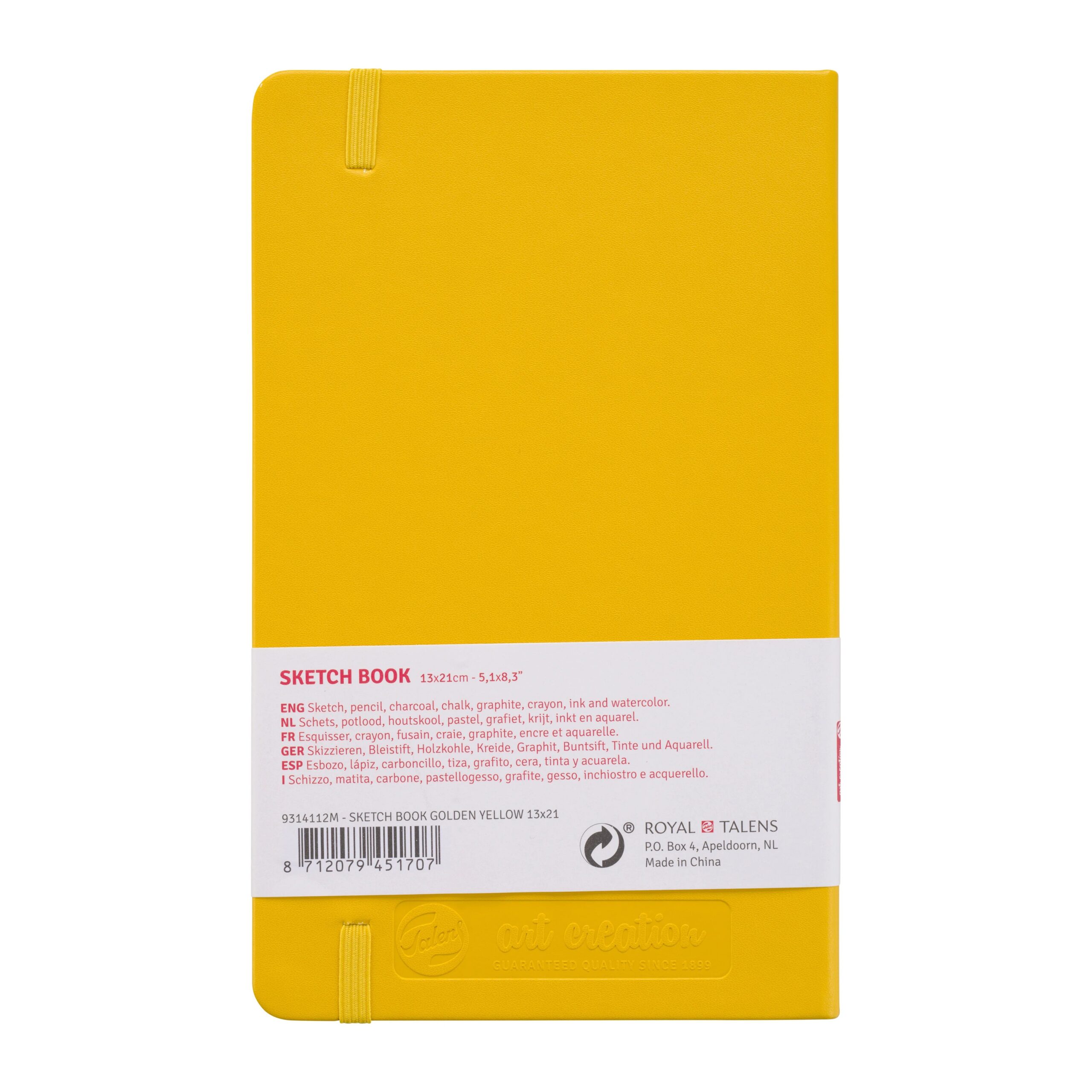 Spatele Caietului de Schițe Art Creation Sketchbook Golden Yellow 13x21cm