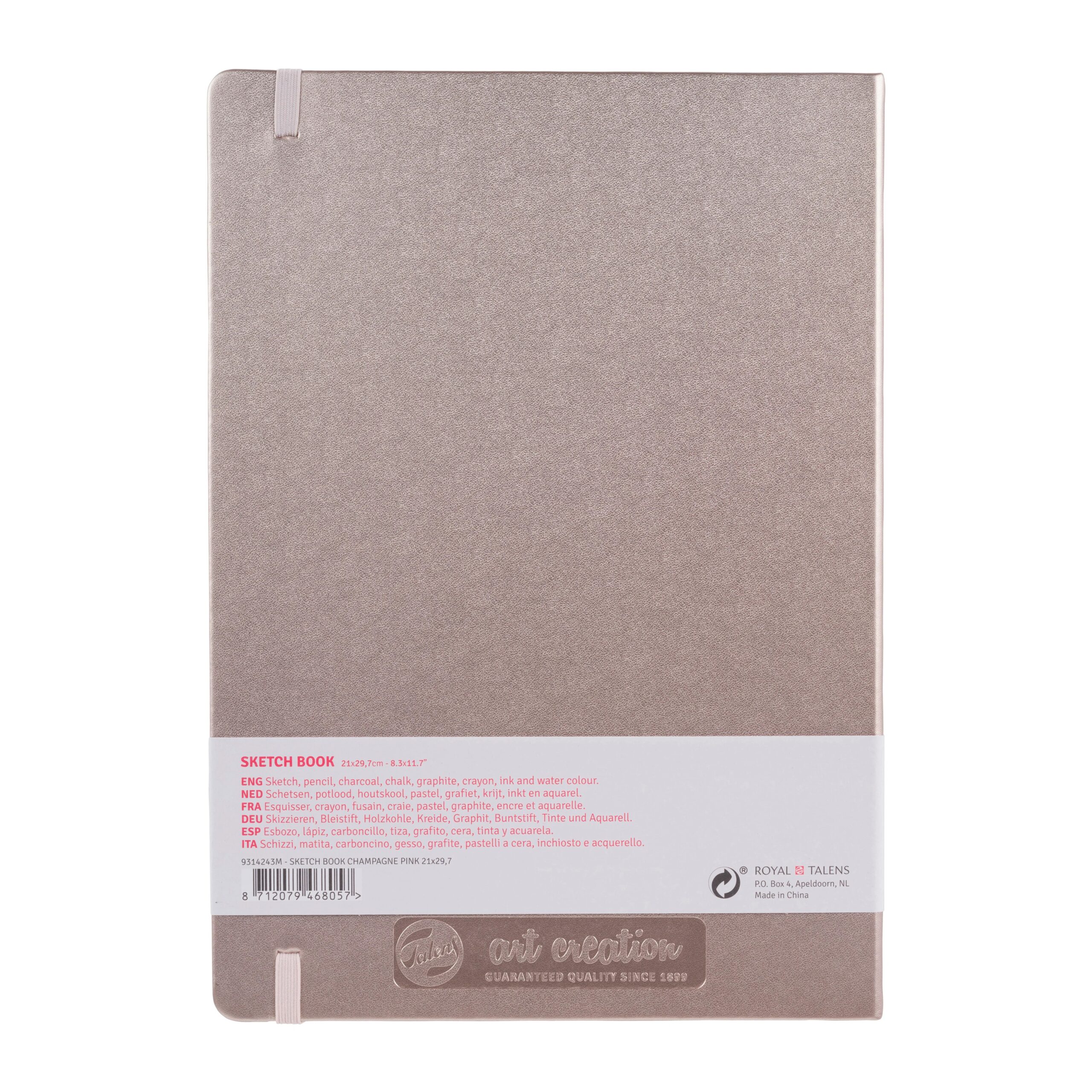 Spatele Caietului de Schițe Art Creation Sketchbook Champagne Pink 21x29.7cm