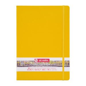 Caiet de Schițe Art Creation Sketchbook Golden Yellow 21×29.7cm pentru școală, desen, pictură, hobby și proiecte creative.