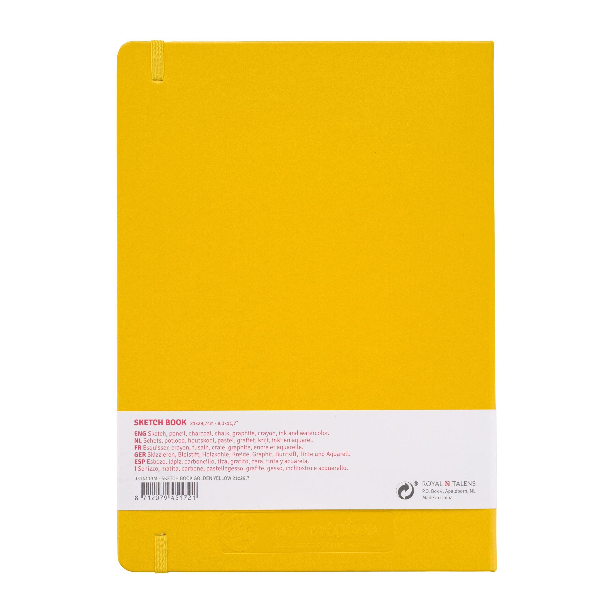 Spatele Caietului de Schițe Art Creation Sketchbook Golden Yellow 21x29.7cm